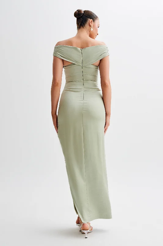 harley-off-shoulder-satin-maxi-dress-sage harley-off-shoulder-satin-maxi-dress-sage