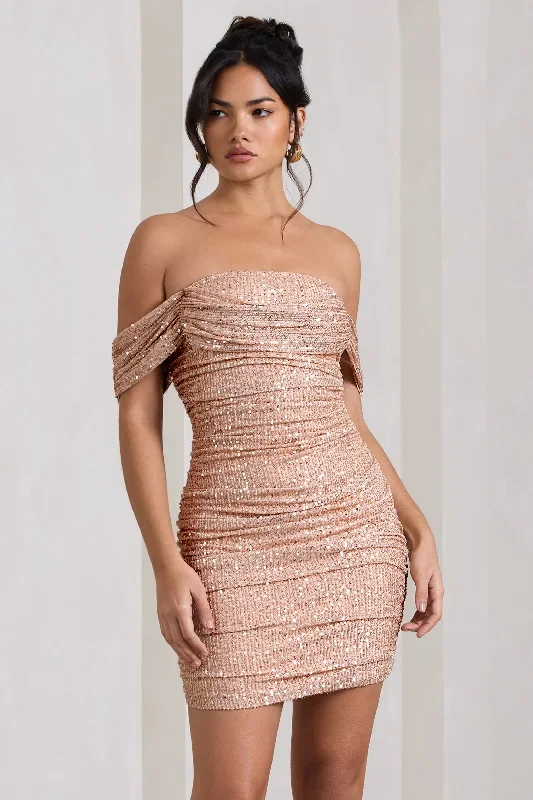 light-up-gold-sequin-bardot-mini-dress-with-drape-detail-cl126702007 light-up-gold-sequin-bardot-mini-dress-with-drape-detail-cl126702007