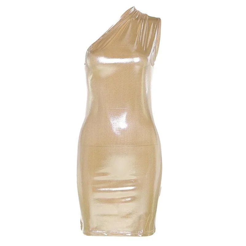 metallic-solid-one-shoulder-ruched-irregular-mini-dress metallic-solid-one-shoulder-ruched-irregular-mini-dress
