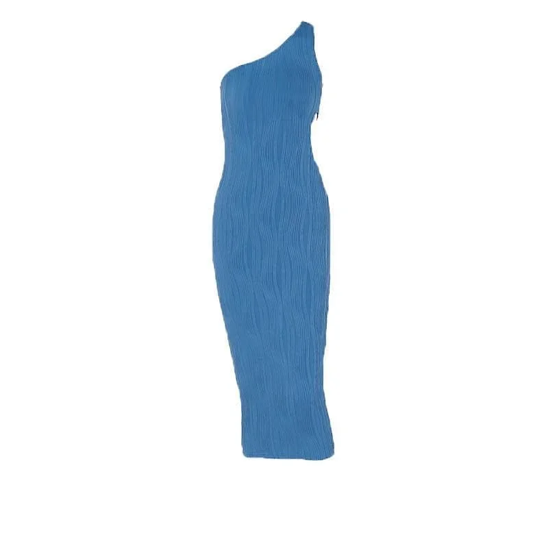 textured-one-shoulder-irregular-hollow-out-solid-midi-dress textured-one-shoulder-irregular-hollow-out-solid-midi-dress