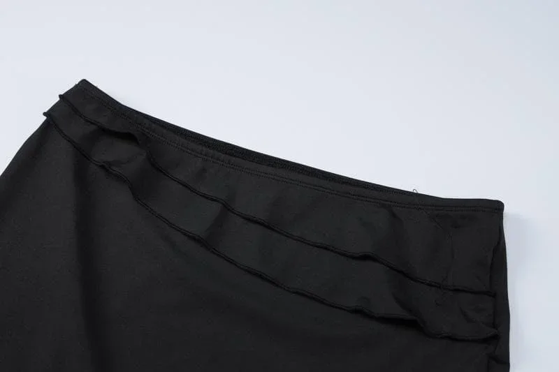 turnover-collar-button-flared-sleeve-ruffle-mini-skirt-set turnover-collar-button-flared-sleeve-ruffle-mini-skirt-set