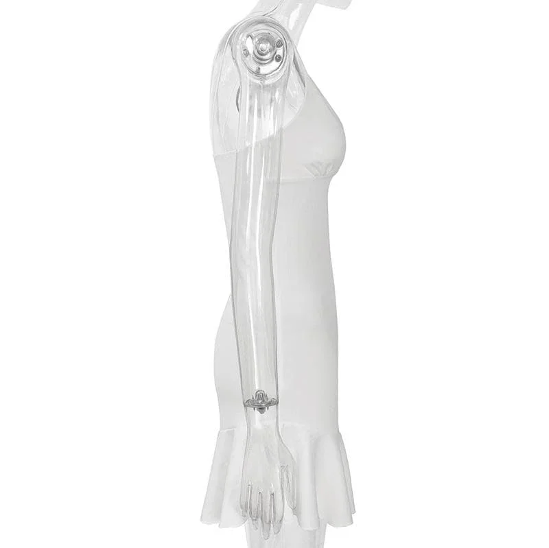 v-neck-ruffle-backless-irregular-solid-cami-dress v-neck-ruffle-backless-irregular-solid-cami-dress